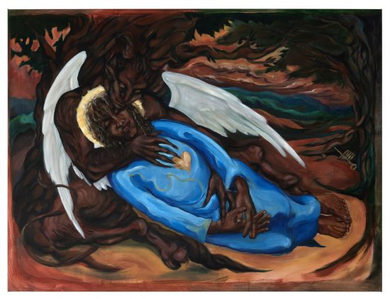 Sleeping Angel, Tender Satyr, 2024. Acrylic on canvas. 38x52 inches. Courtesy the artist and Deli Gallery New York